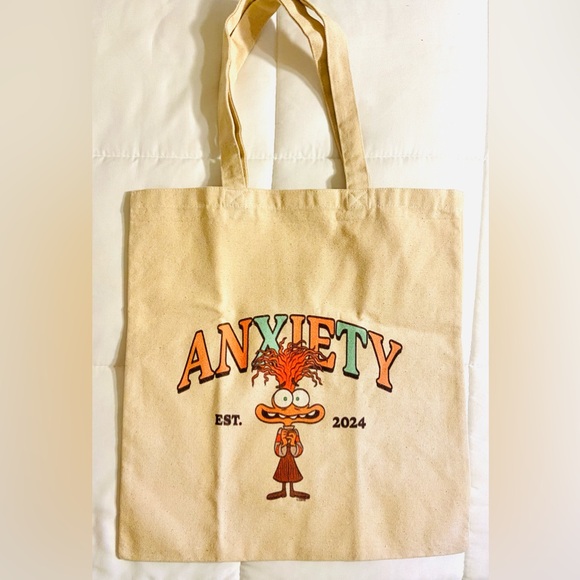 Disney Parks/Store Inside Out 2 pixar Canvas Tote Bag NEW Graphic Print Anxiety - Picture 2 of 5